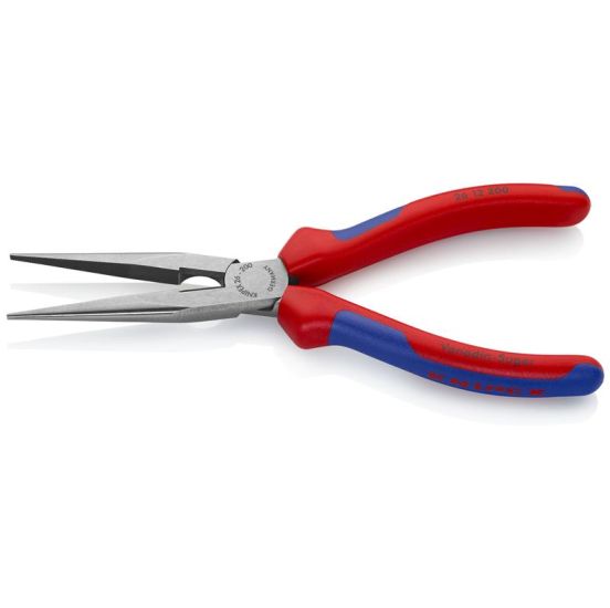 Knipex Fladrundtang med skær (Storkenæbstang) sort atramenteret, med flerkomponent-håndtag 200 mm - KN-2612200SB