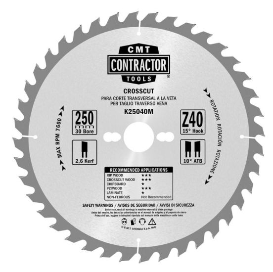 CMT rundsavsklinge HM 190x2,2x30mm Z24 W 1 stk - K19040M-X10