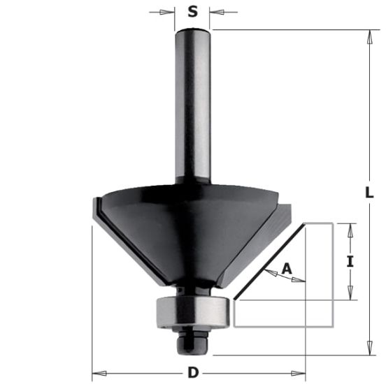Fasfræser HM 35,0x15 45° K8 C - K936-350