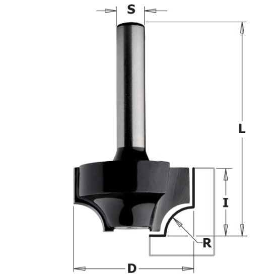 Rundingsfræser HM R 6,3 K8 u/leje C - K927-064