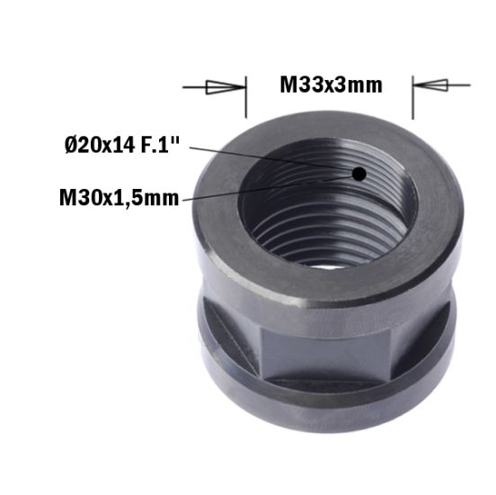 CMT Indtræksmøtrik M33x3/ø20x14 H - 993.020.01