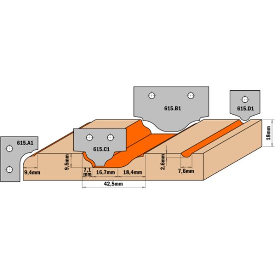 CMT Profilplatte nr. A4 til 615 - 615.A4