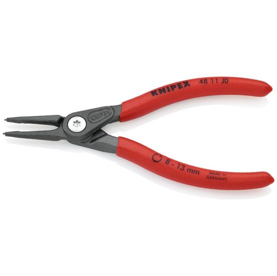 Knipex Præcisions-låseringstang til indvendige ringe i boringer grå atramenteret, betrukket med skridhæmmende kunststof 140 mm - KN-4811J0SB