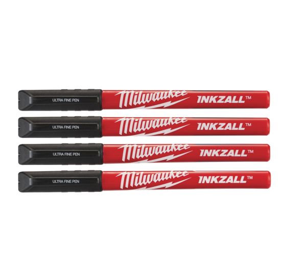 Milwaukee Pen Inkzall Fine, Sort 4P - 48223164