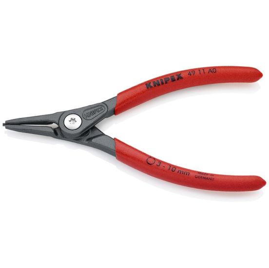 Knipex Præcisions-låseringstang til udvendige ringe på aksler grå atramenteret, betrukket med skridhæmmende kunststof 140 mm - KN-4911A0SB