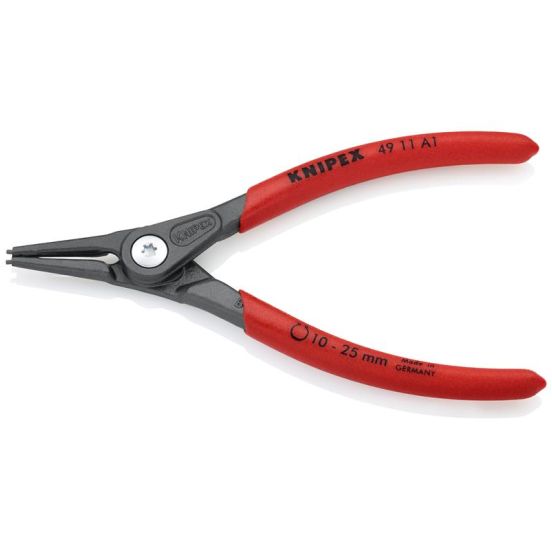 Knipex Præcisions-låseringstang til udvendige ringe på aksler grå atramenteret, betrukket med skridhæmmende kunststof 140 mm - KN-4911A1SB
