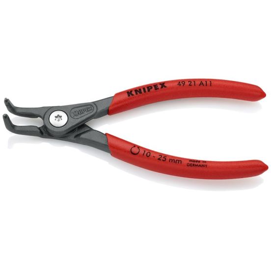 Knipex Præcisions-låseringstang til udvendige ringe på aksler grå atramenteret, betrukket med skridhæmmende kunststof 130 mm - KN-4921A11SB