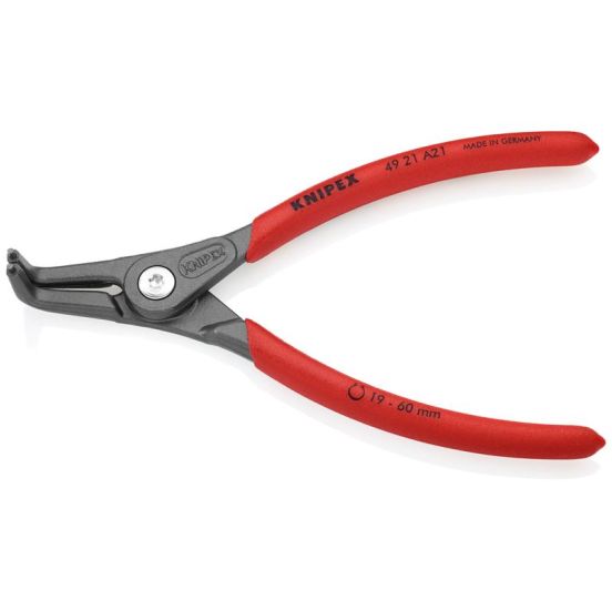 Knipex Præcisions-låseringstang til udvendige ringe på aksler grå atramenteret, betrukket med skridhæmmende kunststof 165 mm - KN-4921A21SB