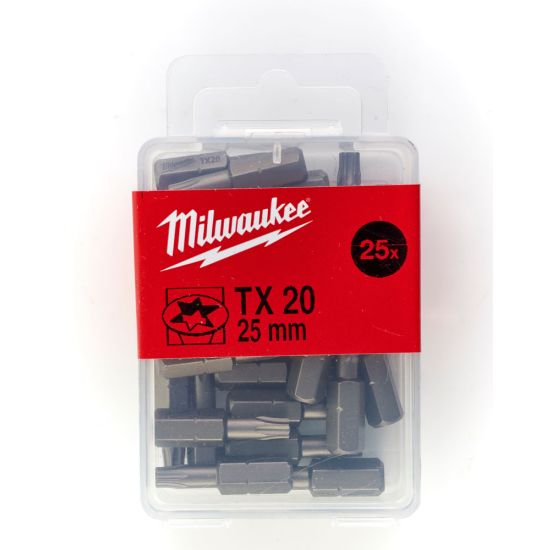 Milwaukee Bits TX20 x 25mm 25P - 4932399596