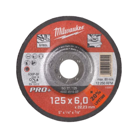 Milwaukee Slibeskive Metal SG 27/125x6 Pro+ - 4932451502