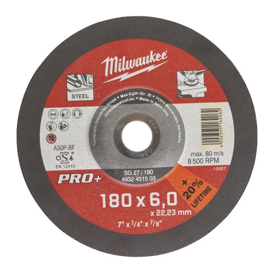 Milwaukee Slibeskive Metal SG 27/180x6 Pro+ - 4932451503