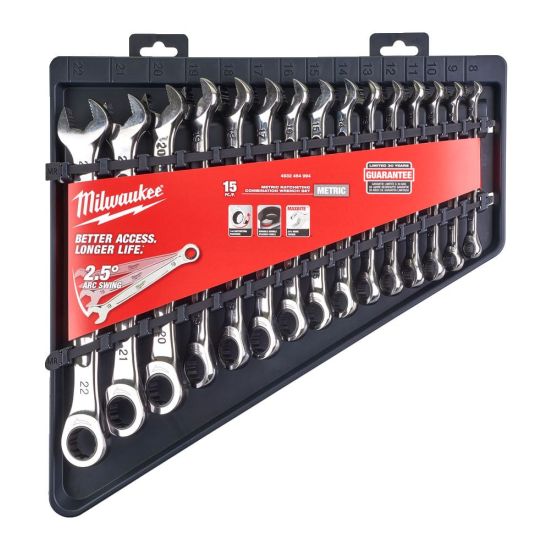 Milwaukee Ringskraldenøgle Maxbite Met 15dele - 4932464994
