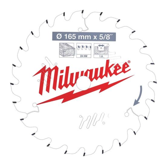 Milwaukee Rundsavklinge W165x15.87x1.6x24 - 4932471311