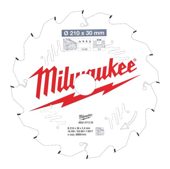 Milwaukee Rundsavklinge MS w210x30x2.4x16 - 4932471324