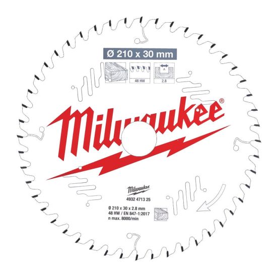 Milwaukee Rundsavklinge MS W210x30x2.8x48 - 4932471325