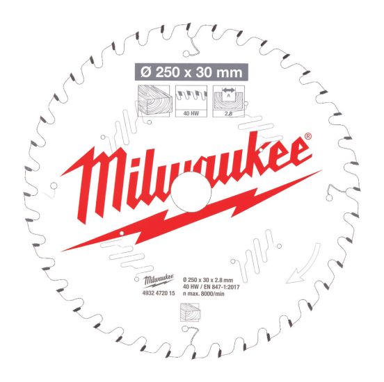 Milwaukee Rundsavklinger MS W250x30x2,8x40 - 4932472015