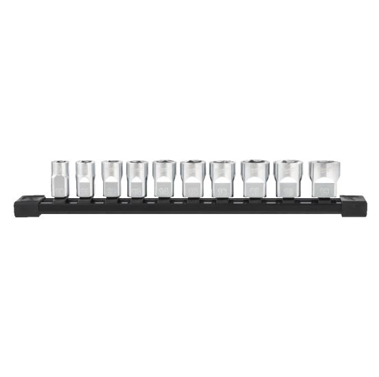 Milwaukee topnøglesæt på skinne MM 3/8" 10-19mm - 10 dele - 4932492507