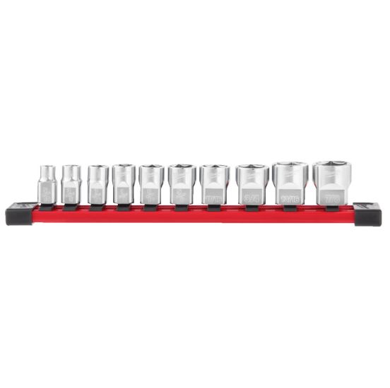 Milwaukee topnøglesæt på skinne IMP 3/8" 10-19mm - 10 dele - 4932492508
