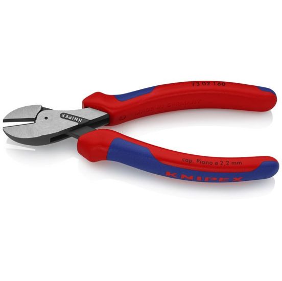 Knipex KNIPEX X-Cut® Kompakt-skævbidere høj udveksling sort atramenteret, med flerkomponent-håndtag 160 mm - KN-7302160SB