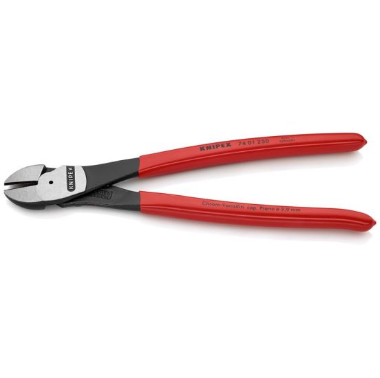 Knipex Kraft-skævbider sort atramenteret, betrukket med kunststof 250 mm - KN-7401250SB
