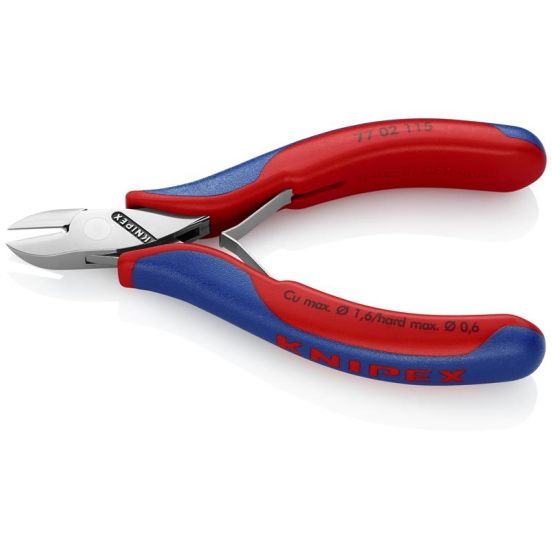 Knipex Elektronik-skævbider med flerkomponent-håndtag 115 mm - KN-7702115SB