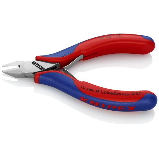 Knipex Elektronik-skævbider med flerkomponent-håndtag 115 mm - KN-7742115SB