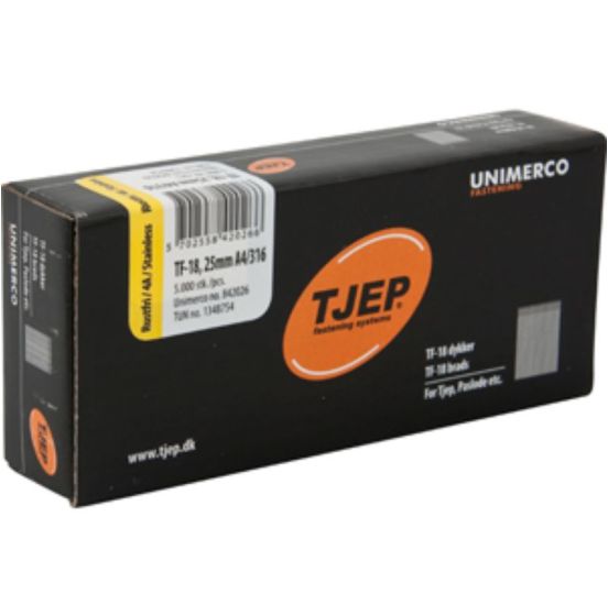 TJEP TF18 25mm stift , Rustfri 4A. Box 5.000 stk. - TJ842026