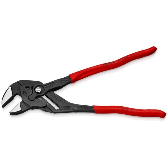 Knipex Tangnøgle tang og skruenøgle i ét værktøj grå atramenteret, betrukket med skridhæmmende kunststof 300 mm - KN-8601300SB