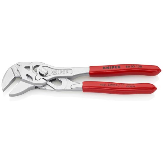 Knipex Tangnøgle tang og skruenøgle i ét værktøj forkromet, betrukket med kunststof 150 mm - KN-8603150SB