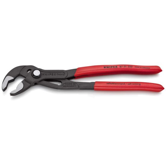 Knipex KNIPEX Cobra® Hightech-vandpumpetang grå atramenteret, betrukket med skridhæmmende kunststof 250 mm - KN-8701250SB