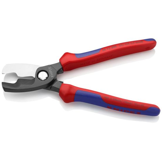 Knipex Kabelsaks med dobbeltskær bruneret, med flerkomponent-håndtag 200 mm - KN-9512200SB