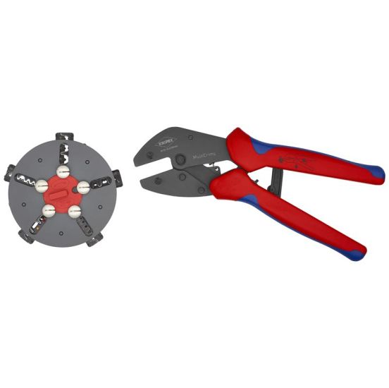 Knipex KNIPEX MultiCrimp® Crimptang med skiftemagasin bruneret, med flerkomponent-håndtag 250 mm - KN-973302