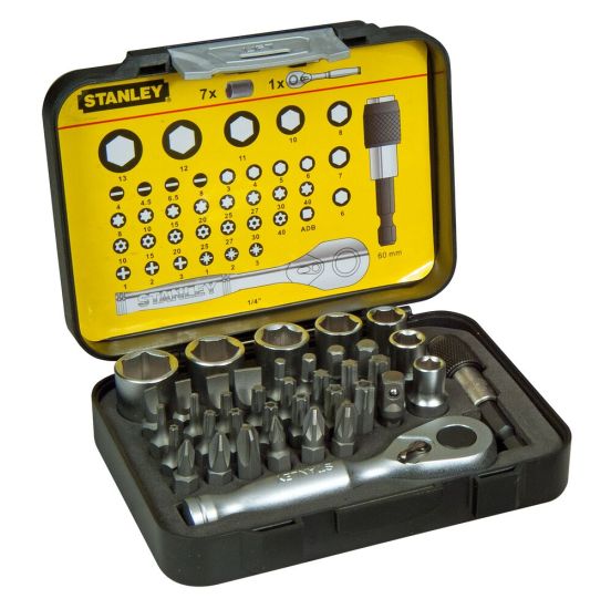 Stanley bitssæt &tTopnøglesæt 1/4" med 39 dele - DW-1-13-906