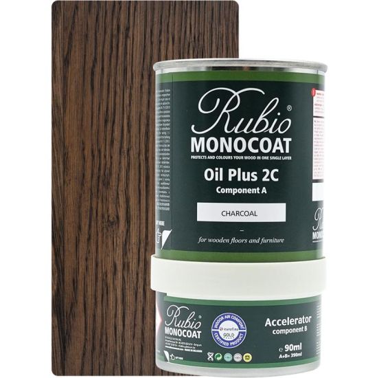 Rubio Monocoat olie Plus 2C Charcoal 390 ml inkl. accelerator 90 ml. - RMC-R009130