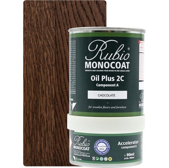 Rubio Monocoat olie Plus 2C Chocolate 390 ml inkl. accelerator 90 ml. - RMC-R009132