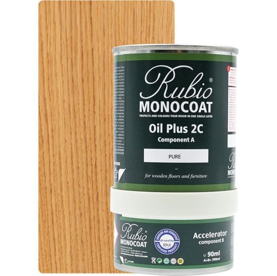 Rubio Monocoat olie Plus 2C Pure 390 ml inkl. accelerator 90 ml. - RMC-R009148