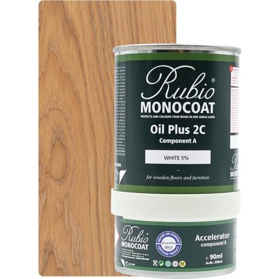 Rubio Monocoat olie Plus 2C White 5% 390 ml inkl. accelerator 90 ml. - RMC-R009162