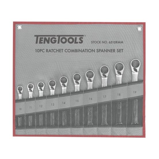 Teng Tools Ringgaffelskraldenøglesæt 6510RMM 10 dele - 186430104