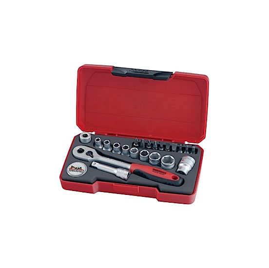Teng Tools Topnøglesæt og bits 1/4" T1422 - 22 dele - 167320100