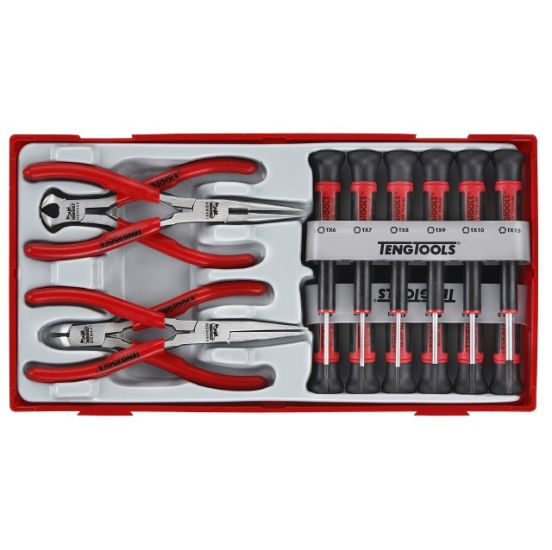 Teng Tools finmekaniker skruetrækkere & tænger i sæt TTMI16 med 16 dele - 104450101