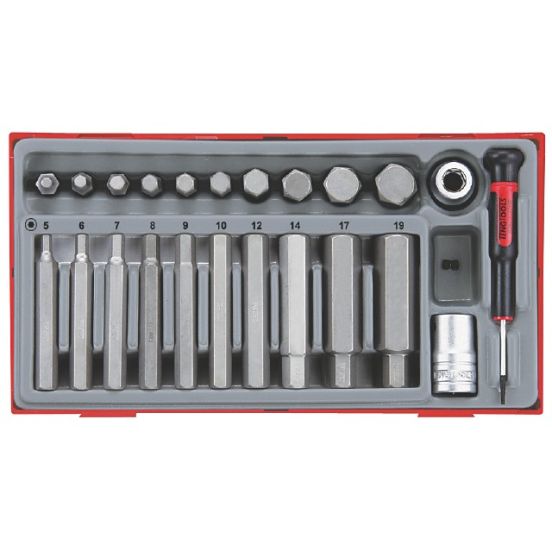 Teng Tools unbrako bits-topsæt 1/2" TTHEX23 med 23 dele - 68850106