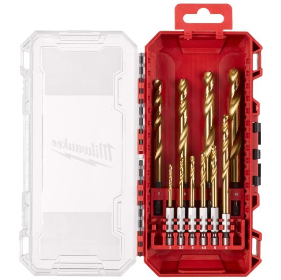Milwaukee Metalborsæt HSSG-TiN 1/4" 6kt skaft 3-10mm - 10 dele - 4932493865