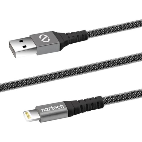 Naztech MFI Lightning USB ladekabel Ekstra stærk 120cm Black - HPC13621