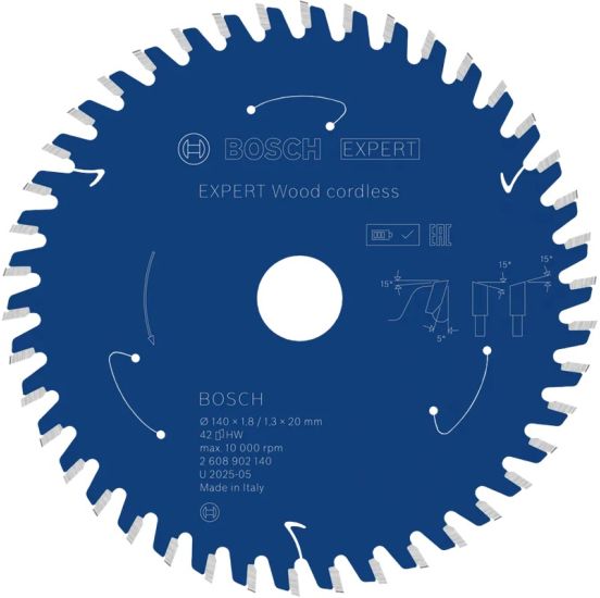 Bosch EXPERT Wood rundsavklinge 140 x 20 mm 42T - 2608902140