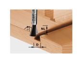 Festool Grat-/sinkefræser HW, skaft 8 mm HW S8 D14,3/13,5/15° 490990