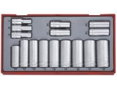 Teng Tools topnøglesæt 3/8" TT3816 med 16 lange toppe 7-22mm 144300100