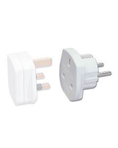 Stik adapter UK jord til standard Schuko (EU stik) 73099