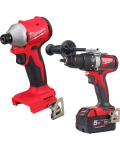 Milwaukee Bore/skruemaskine BLDD2-502X og slagskruemaskine BLIDRC-0 MILWAUKEEPAKKE6