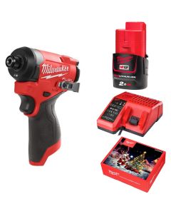 Milwaukee Slagskruemaskine 1/4" M12 FID2 med batteri og lader MILWAUKEEPAKKE3
