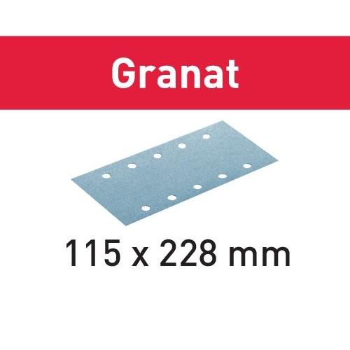 Billede af Festool slibeark velcro 115x228mm 10 hul P220 - 100 stk. - Granat